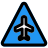 external triangular-shape-sign-board-with-airplane-logotype-traffic-filled-tal-revivo icon