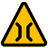 external triangular-shape-signboard-with-a-narrow-bridge-lane-traffic-filled-tal-revivo icon