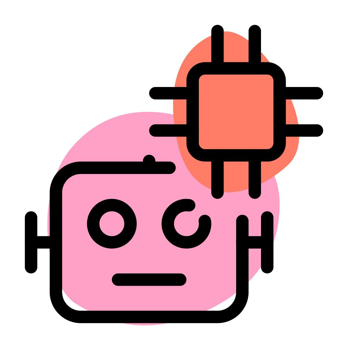 microprocessor robot icon