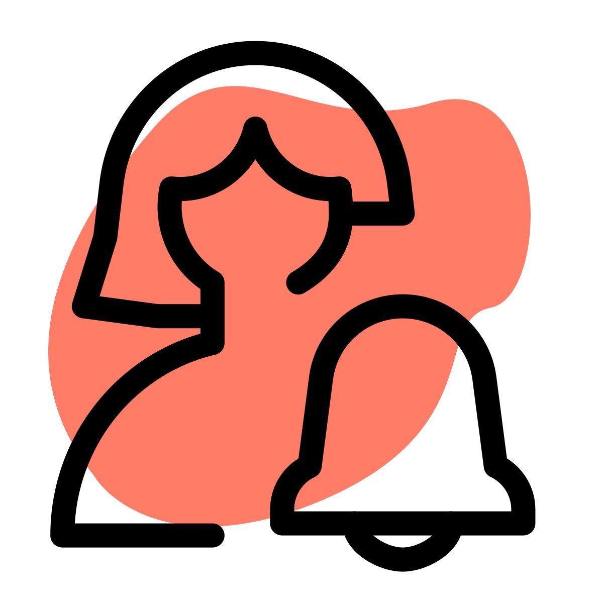 alert bell notification on a user device icon