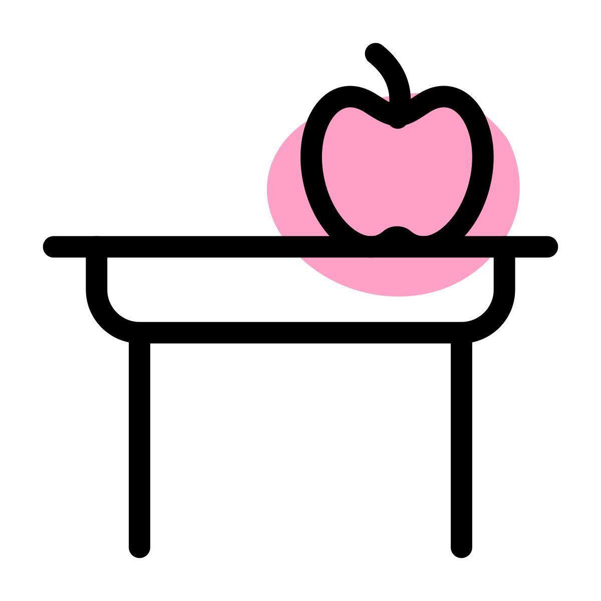 apple on desk icon