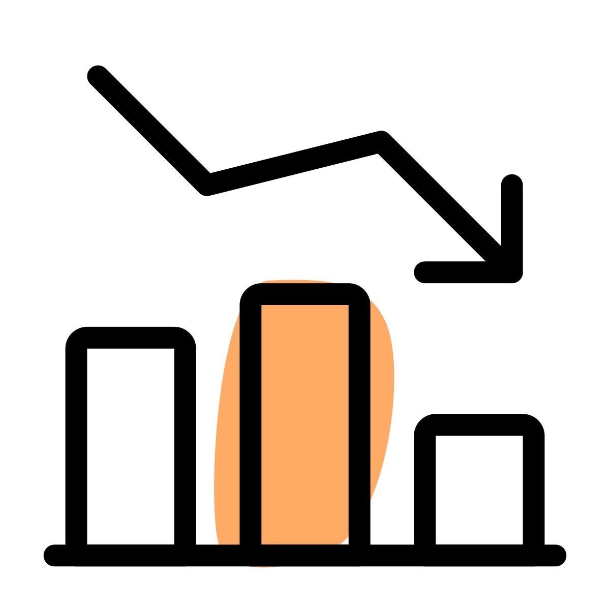 declining chart icon