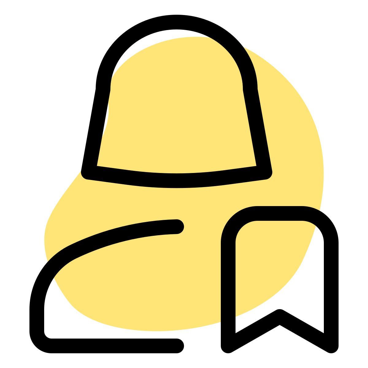 bookmark sign businesswoman work at office layout icon