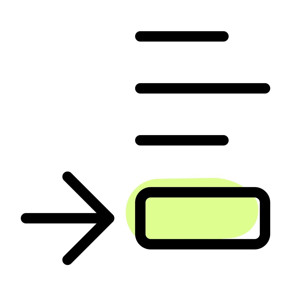 bottom footer text position arrow point right direction text adjust icon