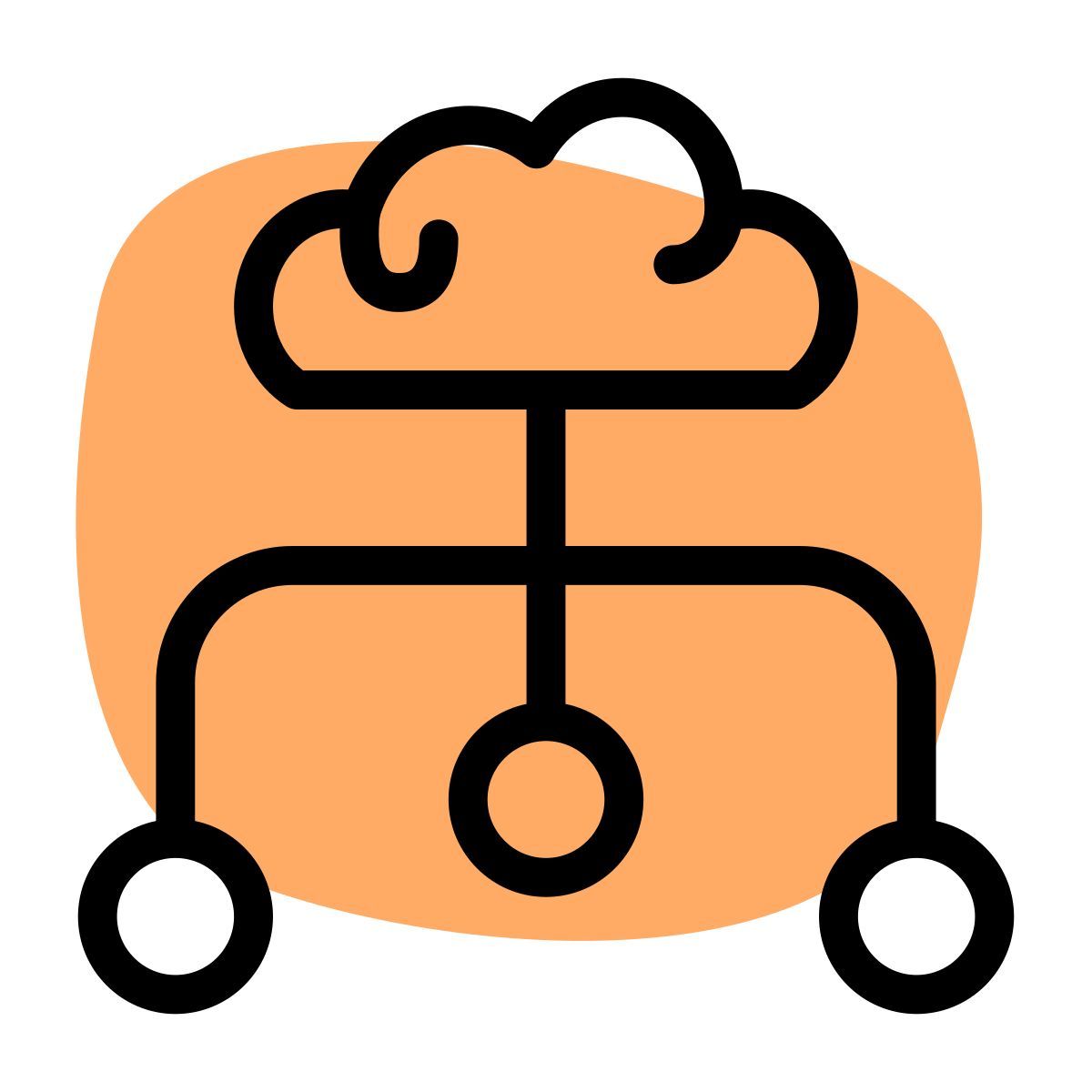 diagramma di flusso del cervello icon