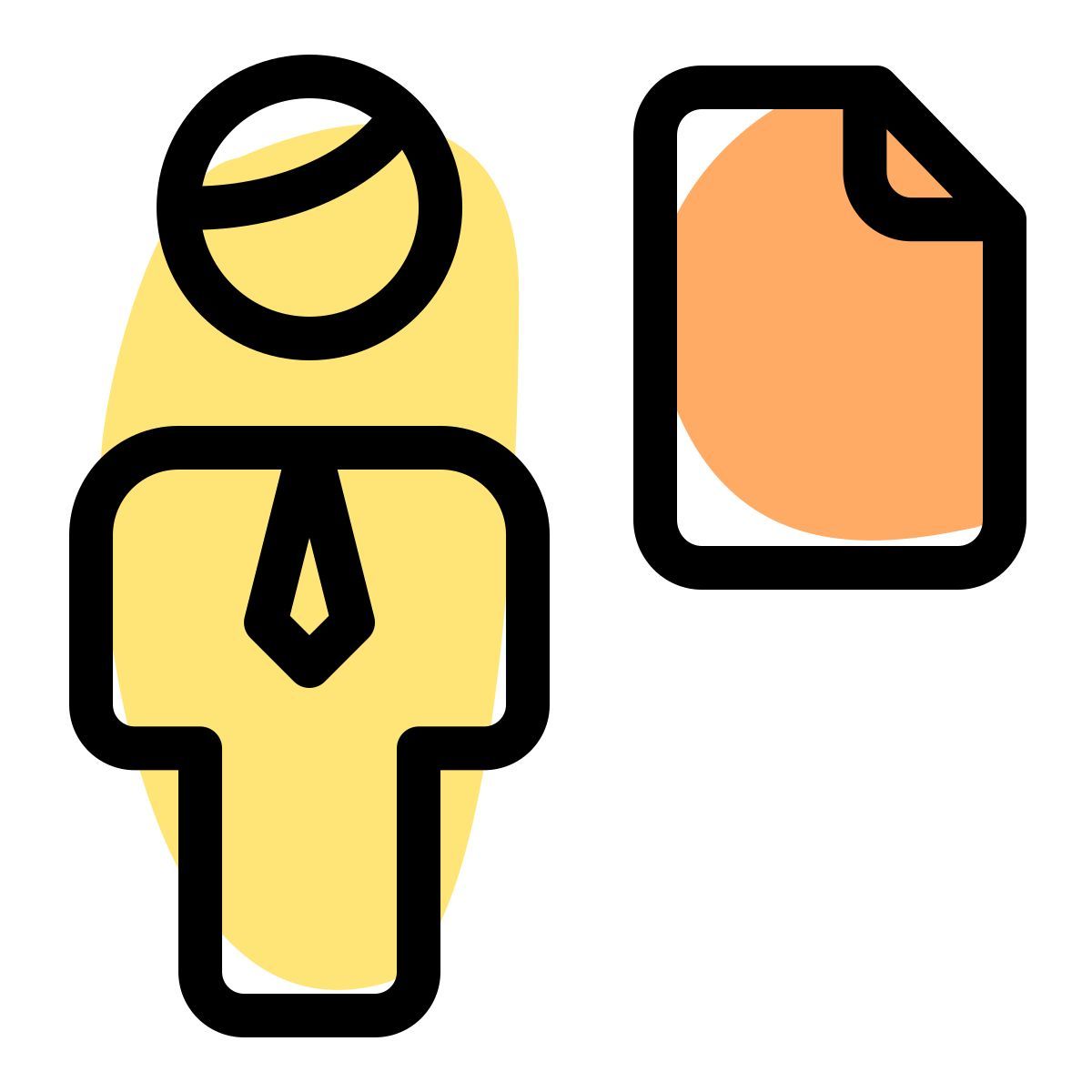 businessman sharing a single file on an online server icon