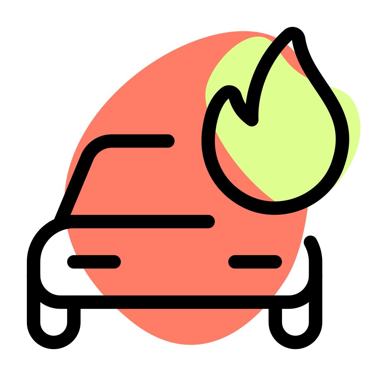 car fire icon
