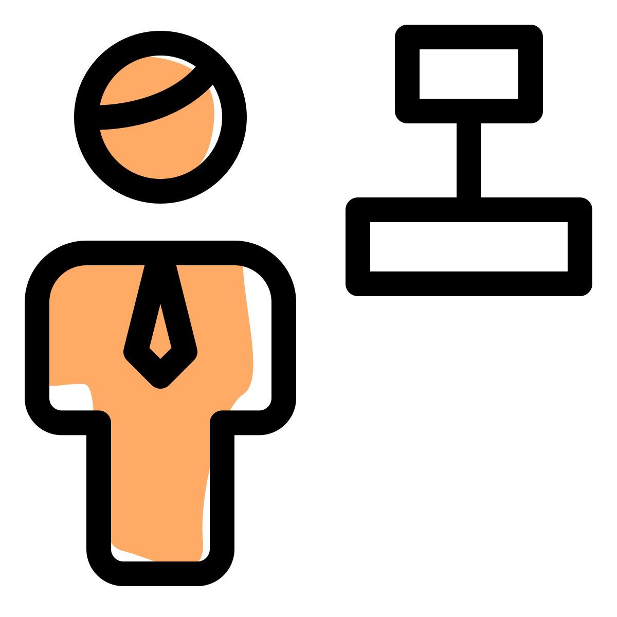 center alignment of a word document for an businessman to adjust icon