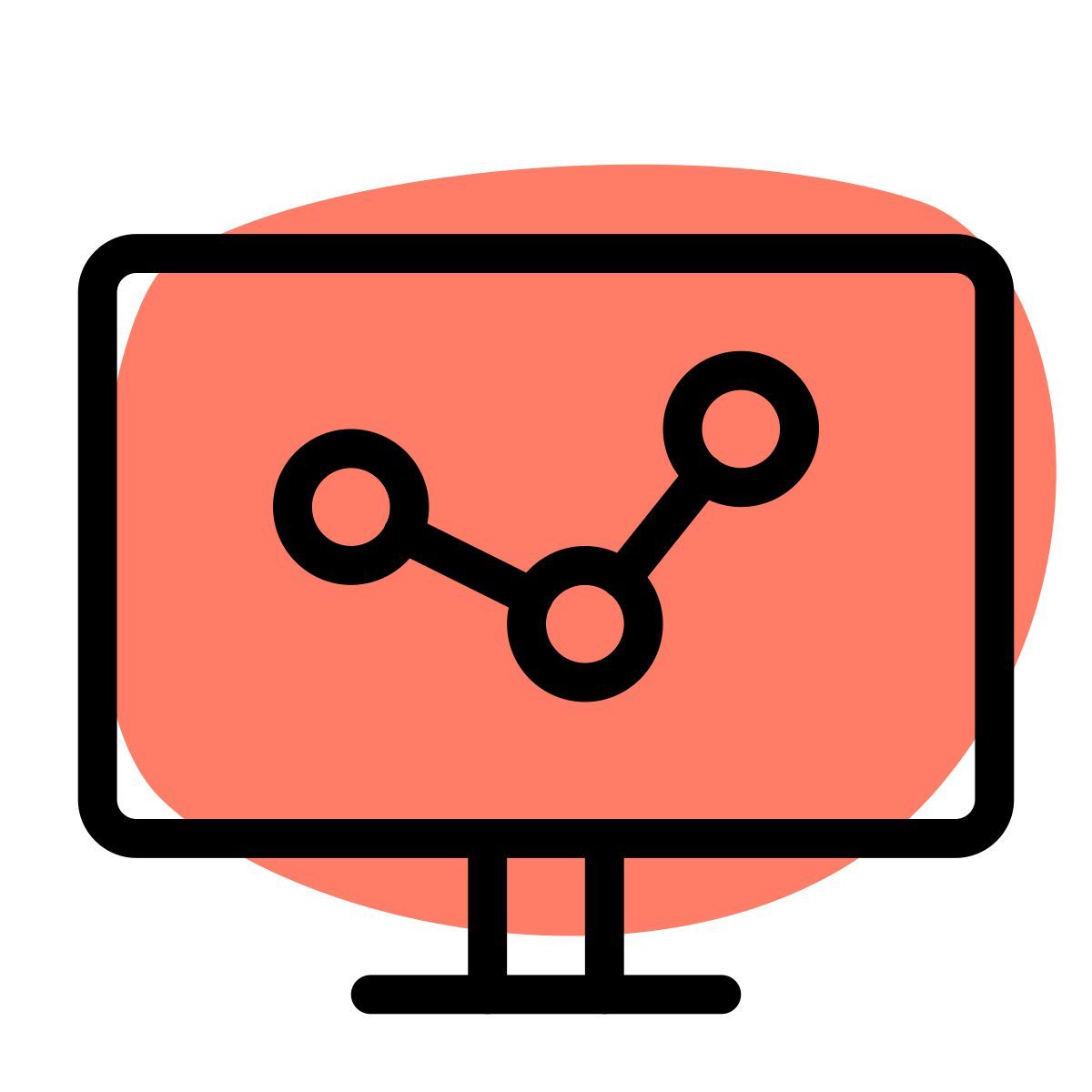 computador com gráfico de linhas icon