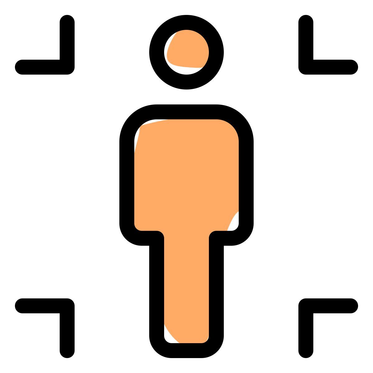 Funzione di ritaglio del layout del computer che gestisce l'utente icon