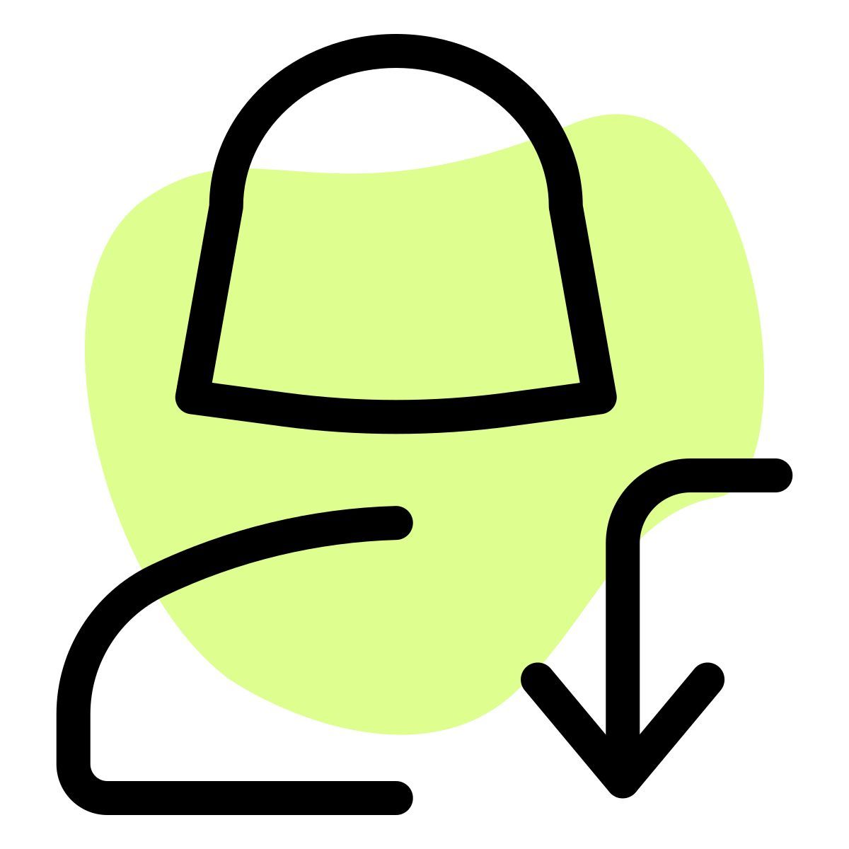curve download arrow for female user profile data download icon