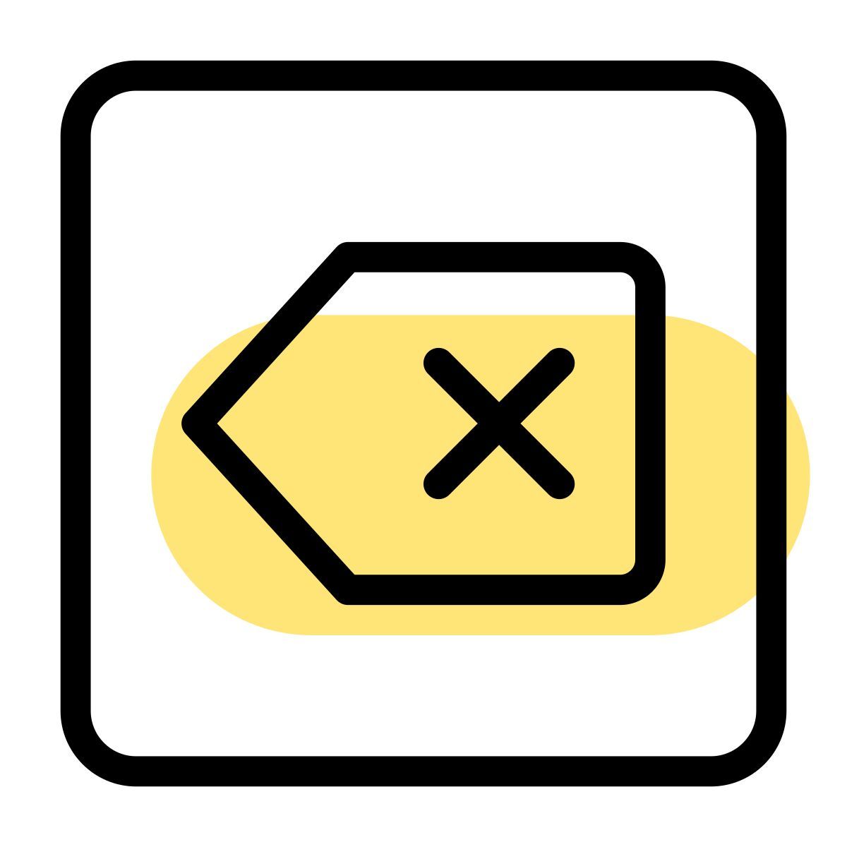 tasto backspace icon