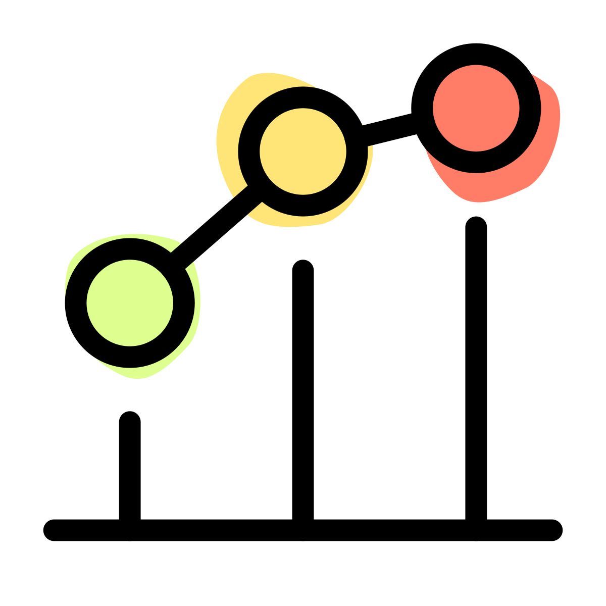 gráfico de líneas de puntos icon