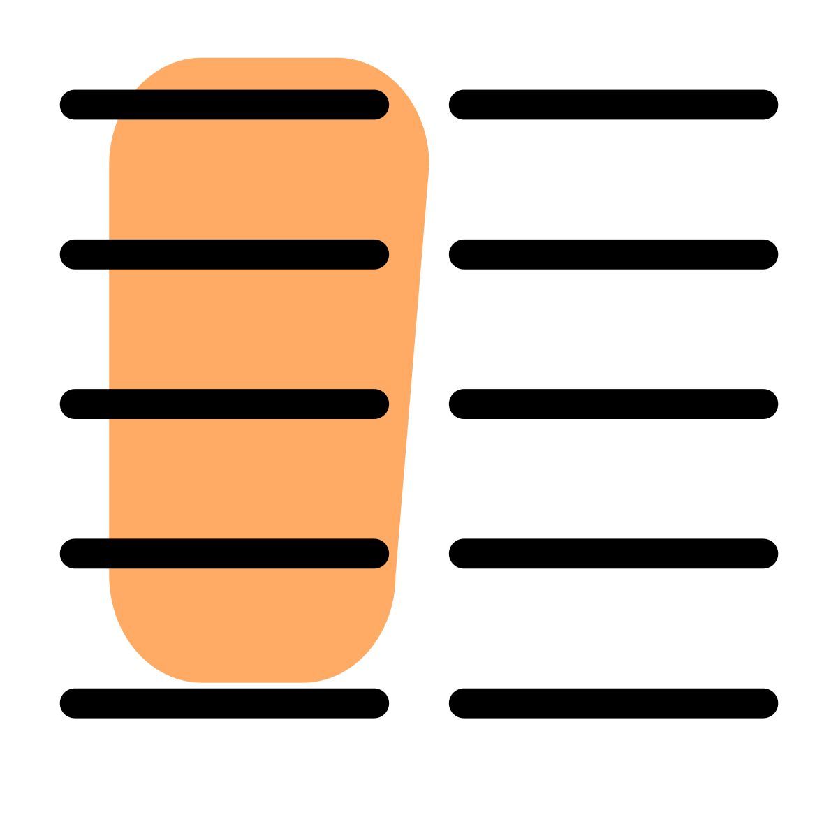 double column rows table document sheet template lines icon