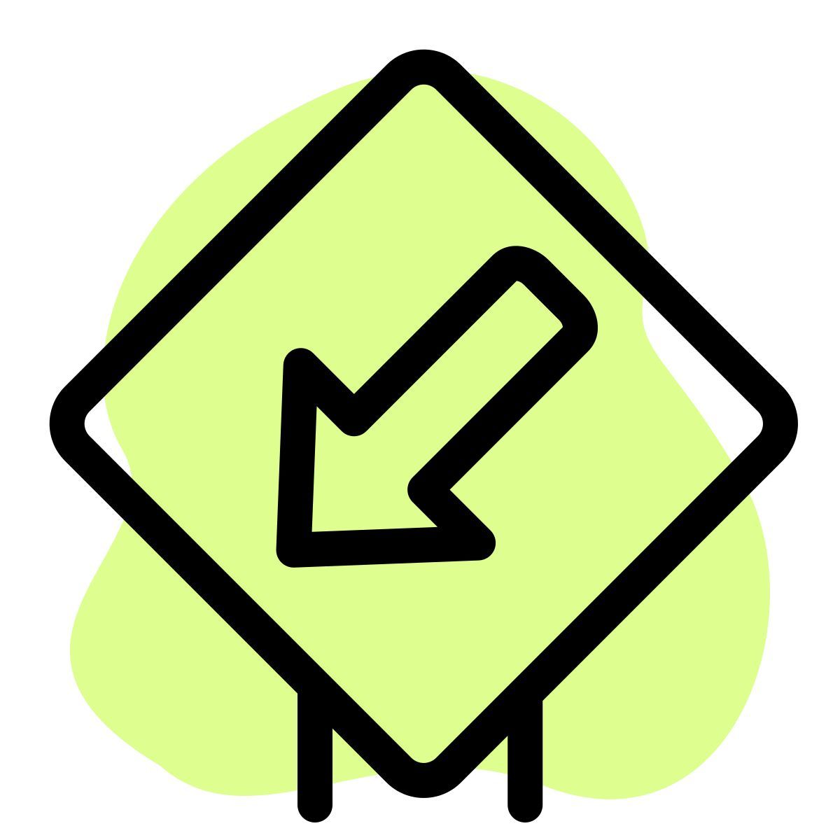 좌측 표지판 유지 icon