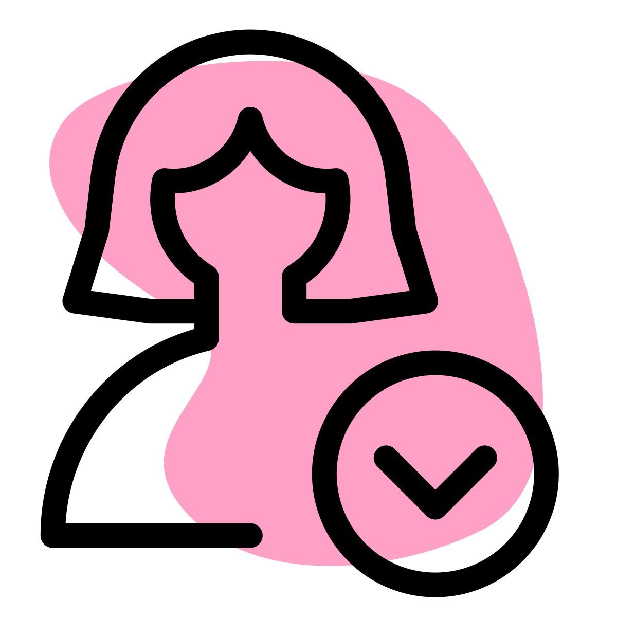 downward direction arrow for backward direction indication icon