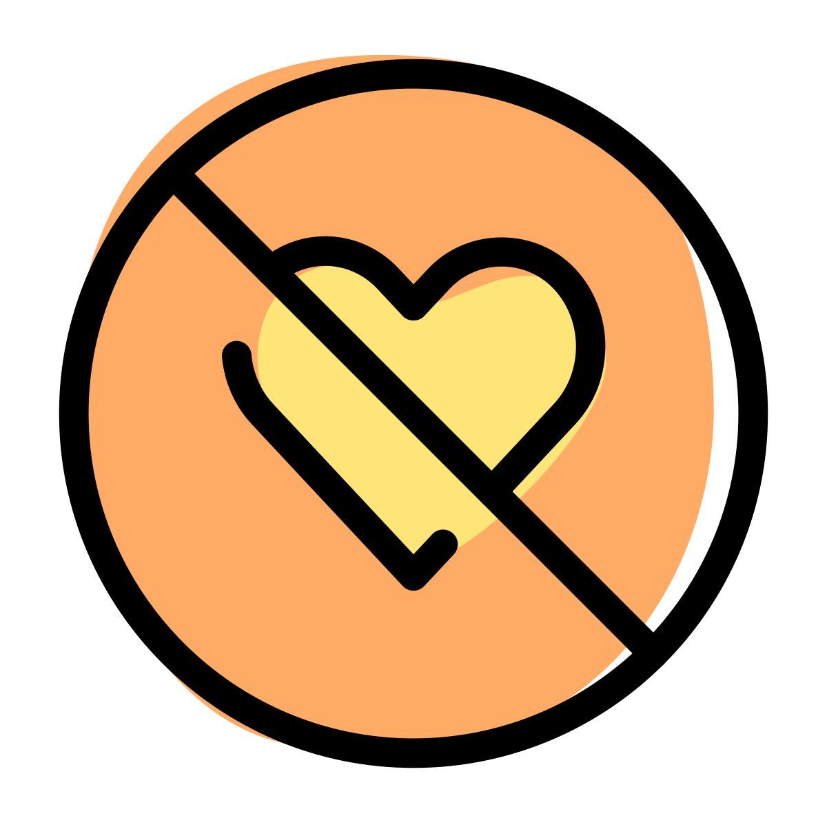dislike heart icon