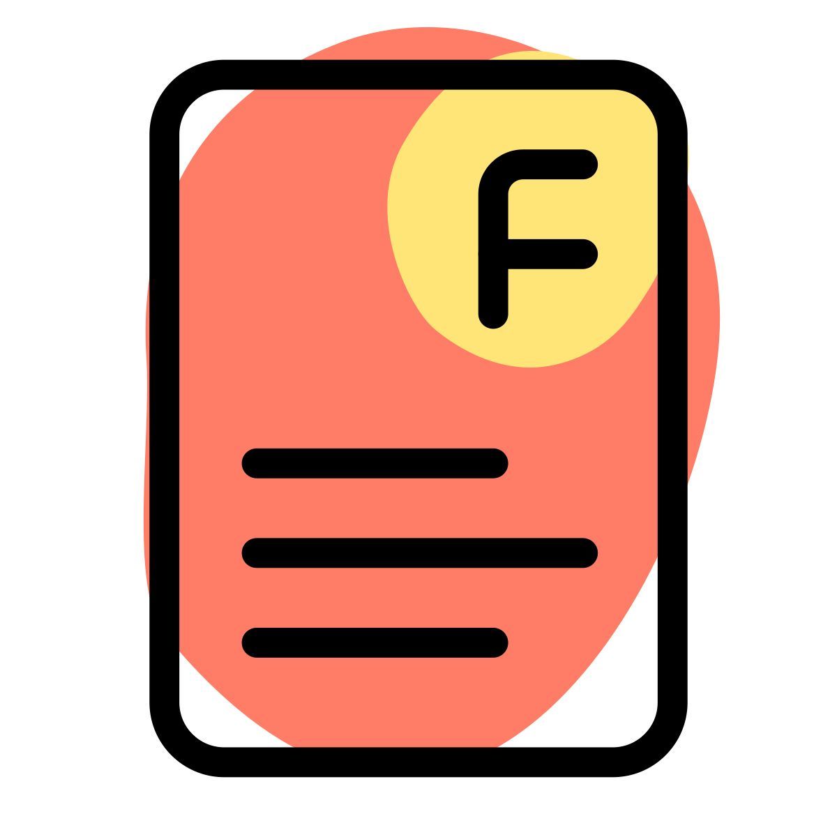 nota f para um certificado de resultado de exame icon