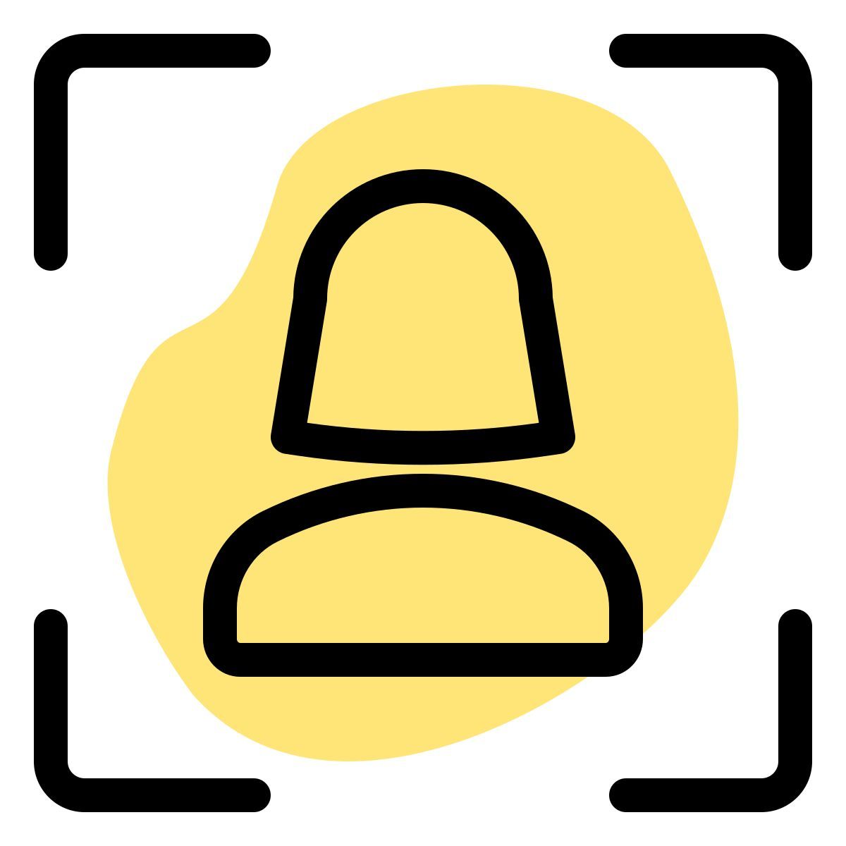 Focusing on a female user profile picture for the social media layout icon