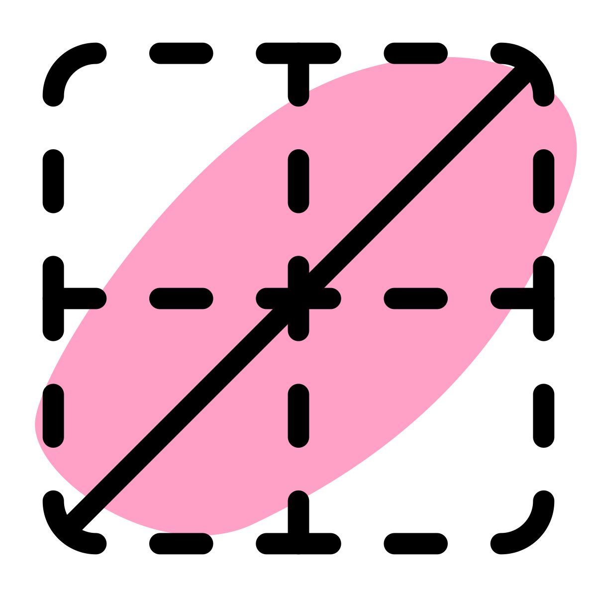 diagonal up border icon
