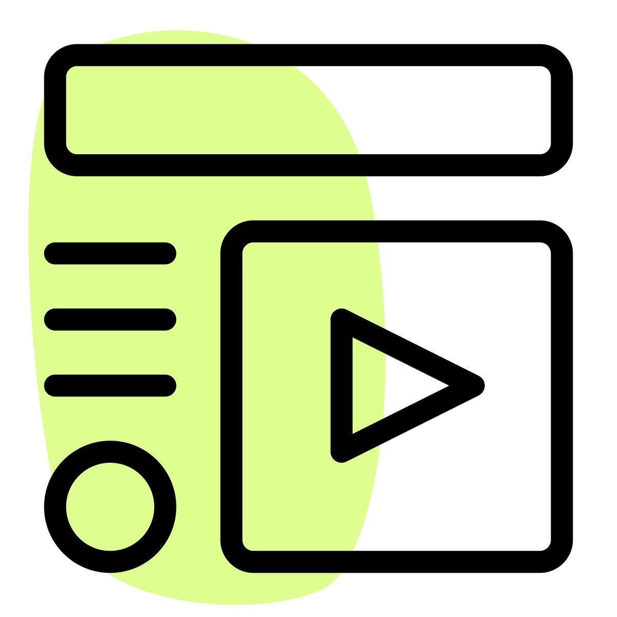 vídeo con texto icon