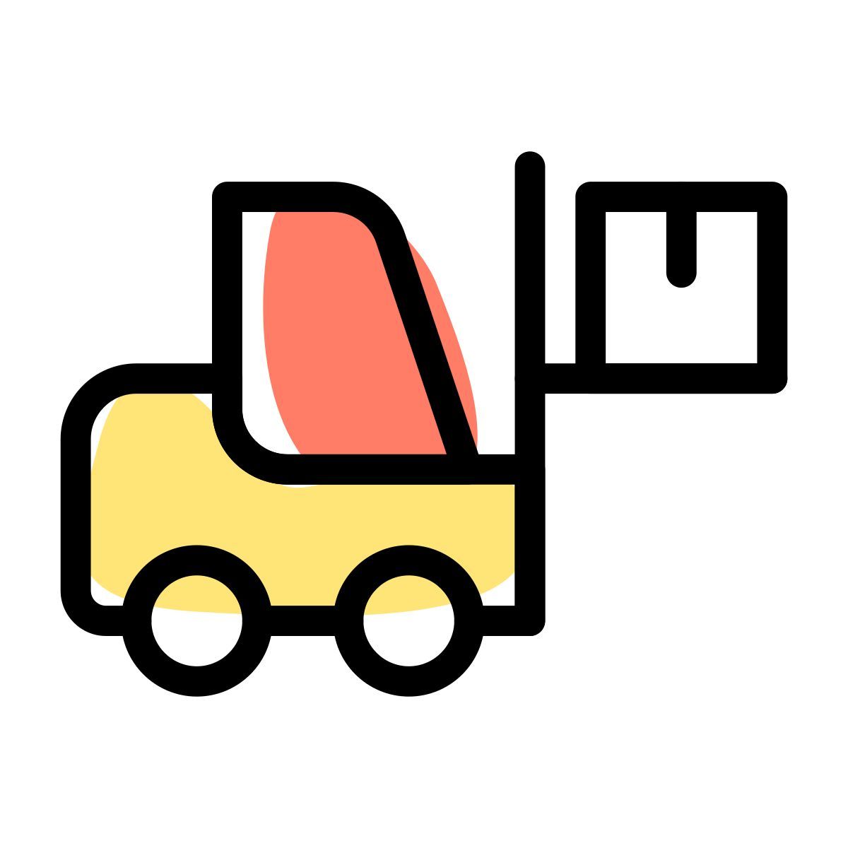 forklift with box icon