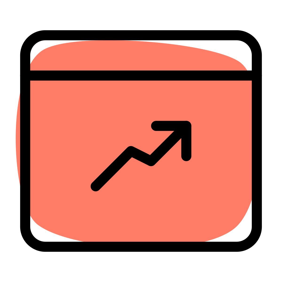 Grafico in crescita online icon