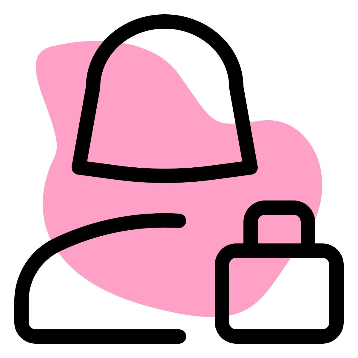 locking the profile of a single female user isolated on a white background icon