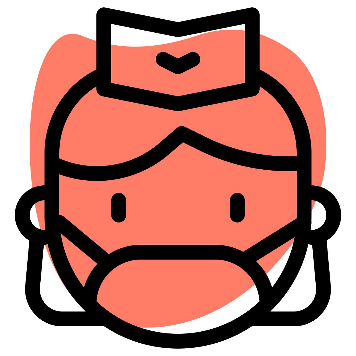 마스크를 쓴 승무원 icon