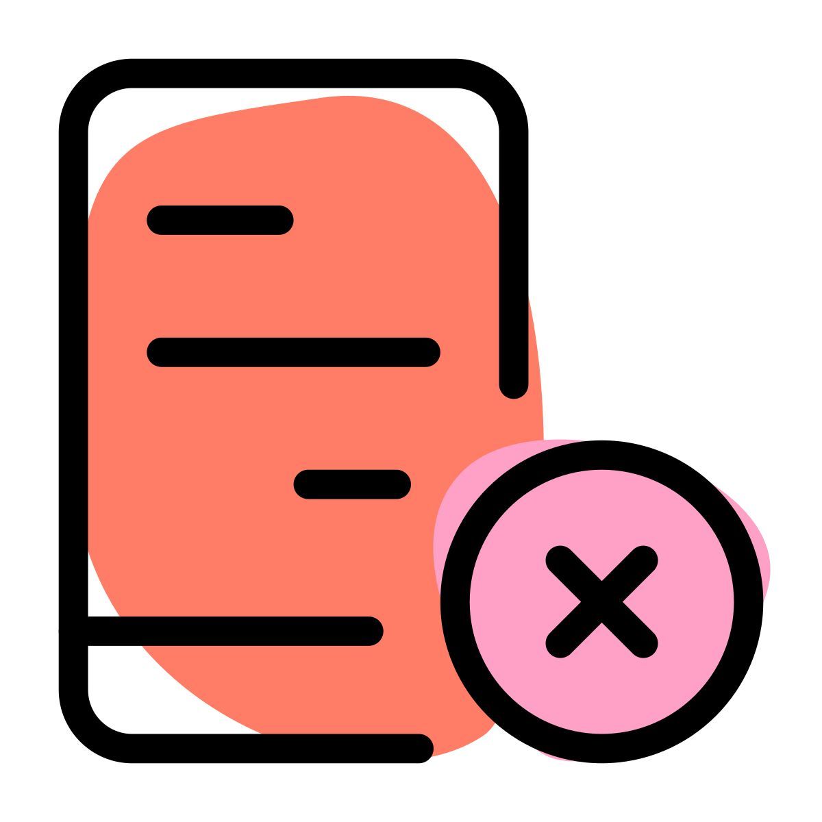 delete mobile content icon