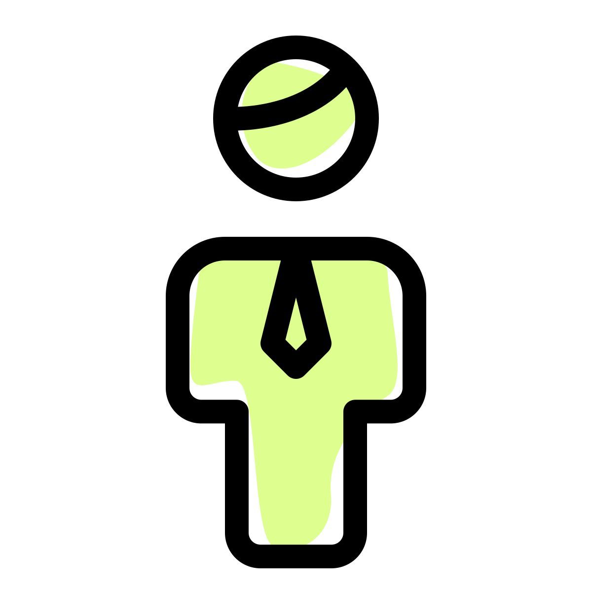 neutral portrait of stickman as an businessman icon