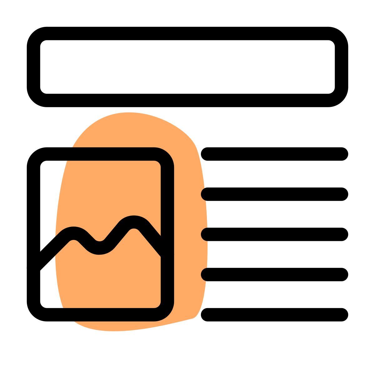 articolo di notizie con immagine icon