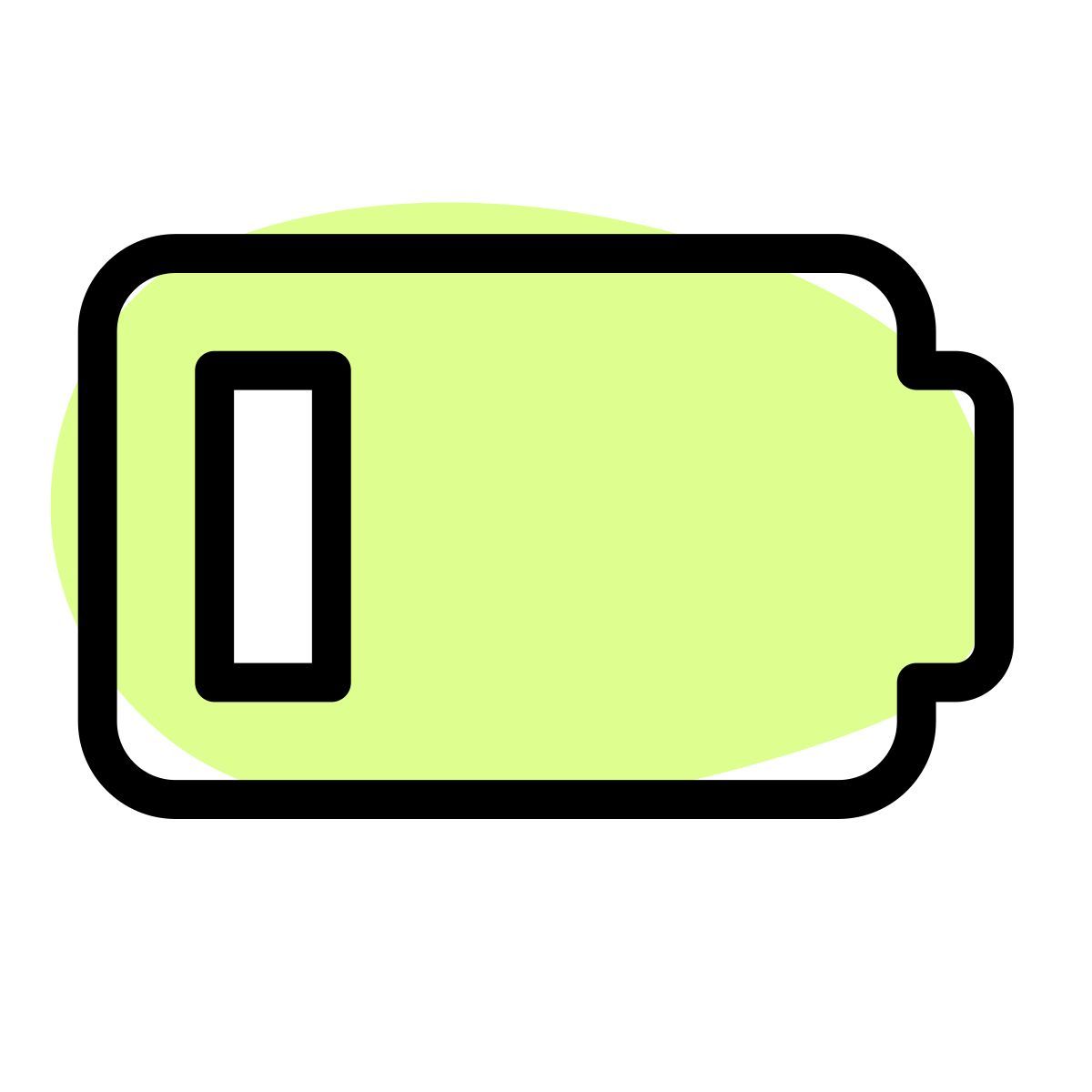 phone low battery power level indication isolated on a white background icon