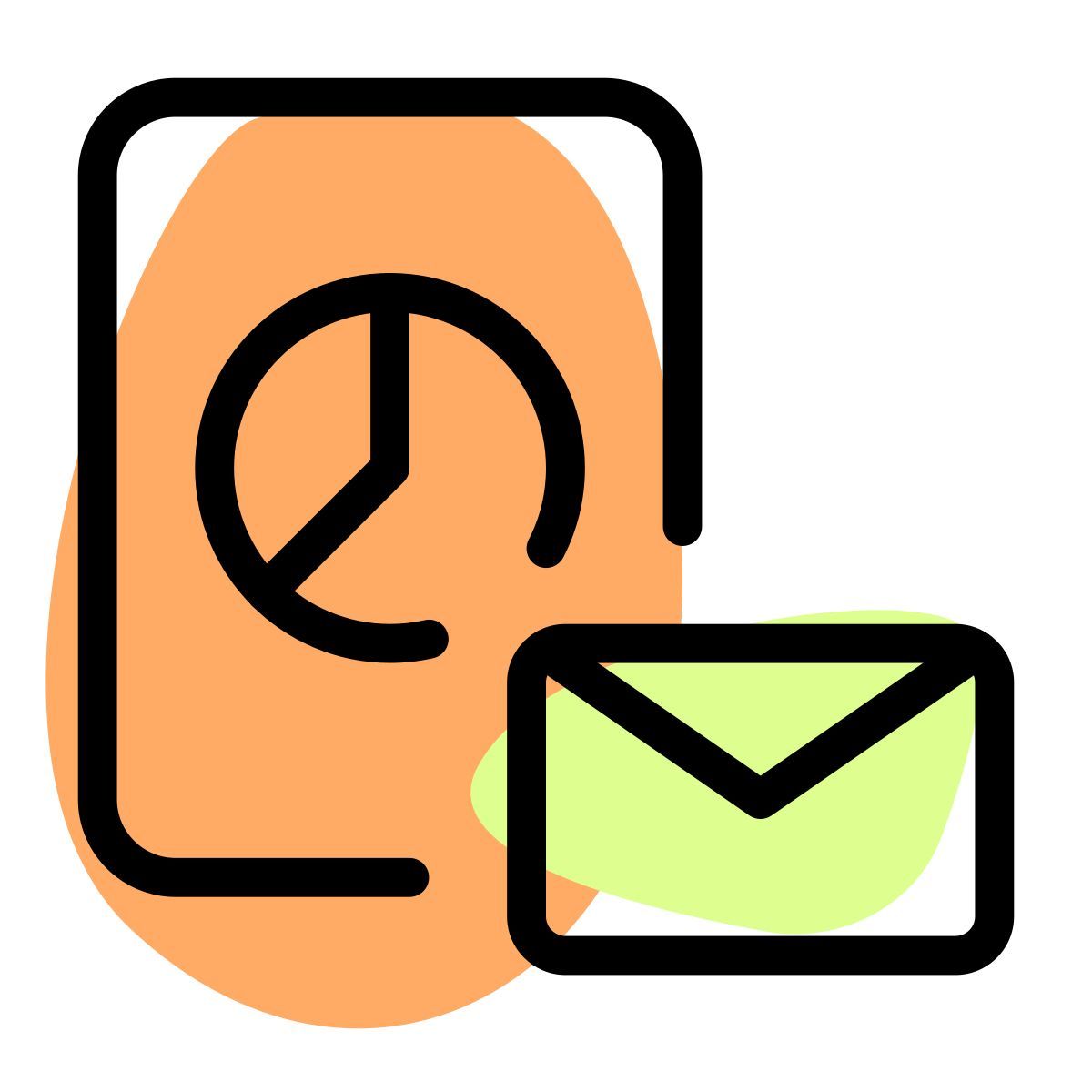graphique à secteurs des e mails icon