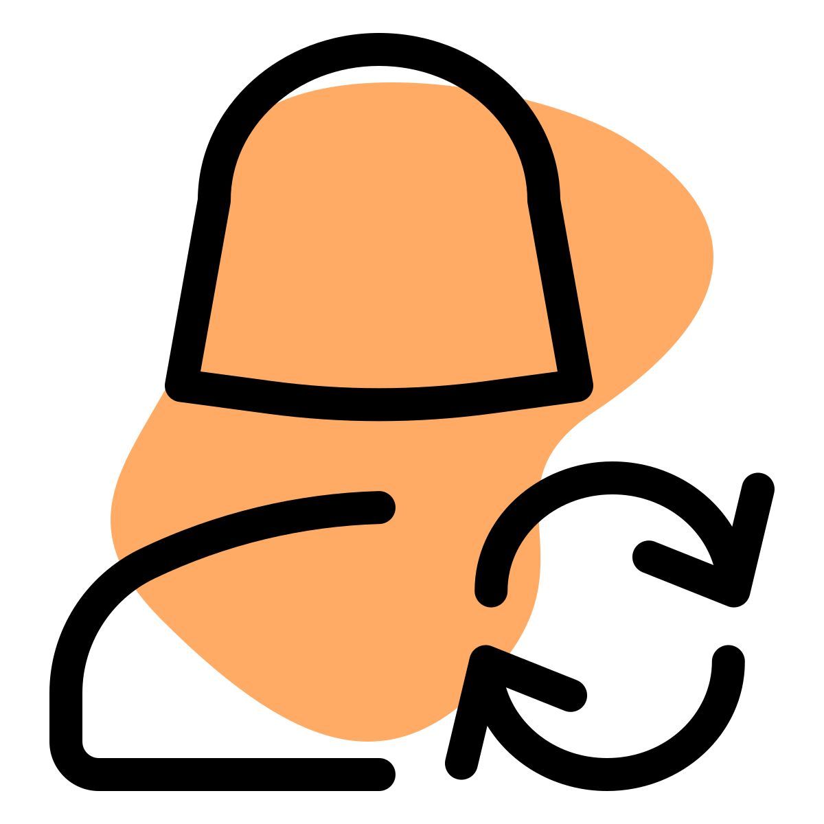 repetitive shift of an single female user for work schedule icon