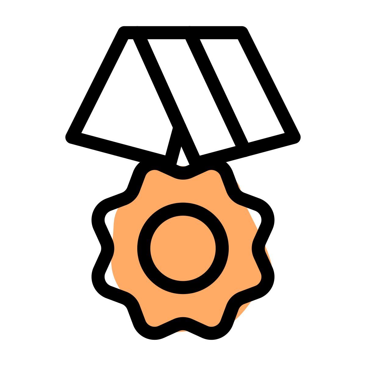 flower shaped medal icon