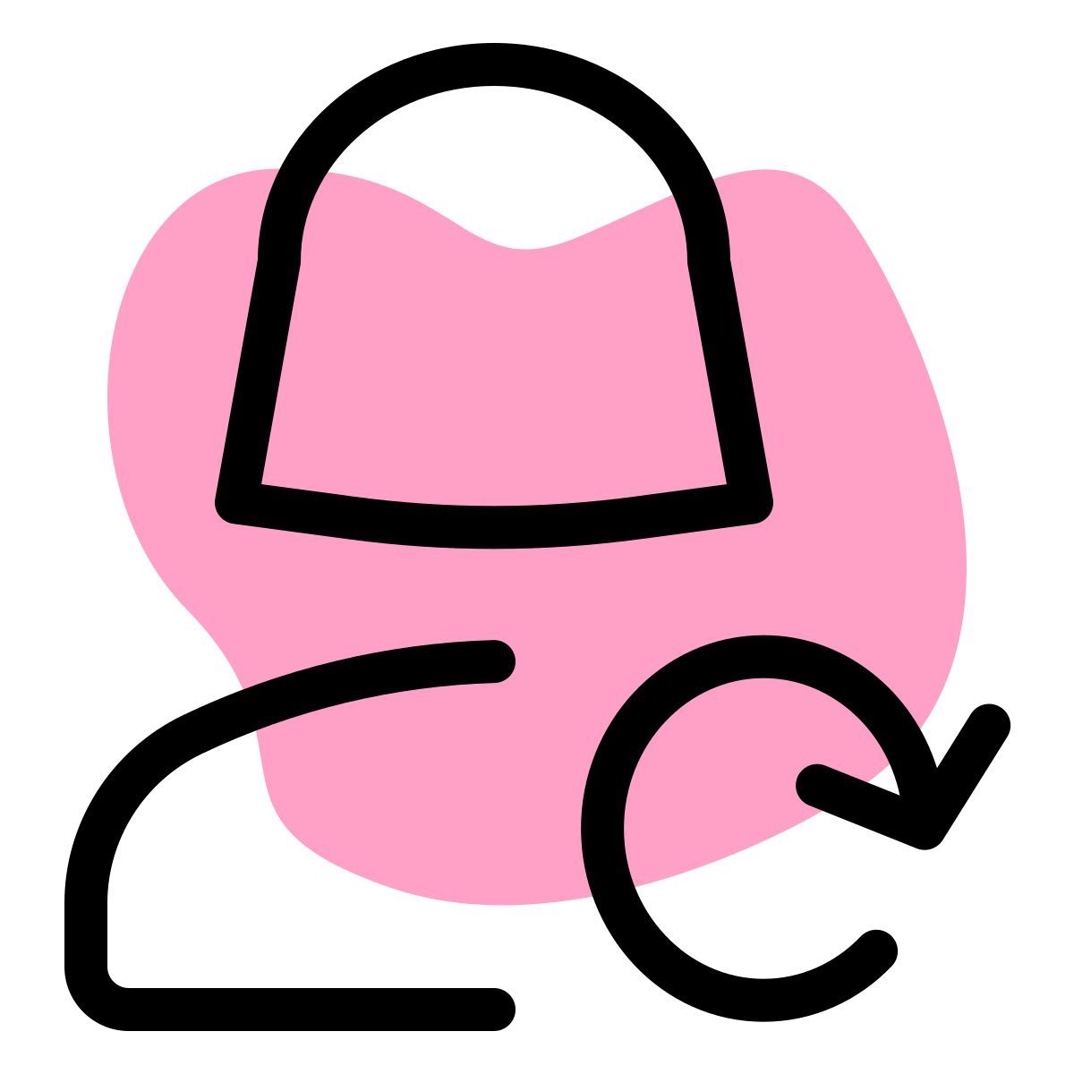 routine shift for the work process with loop arrow icon