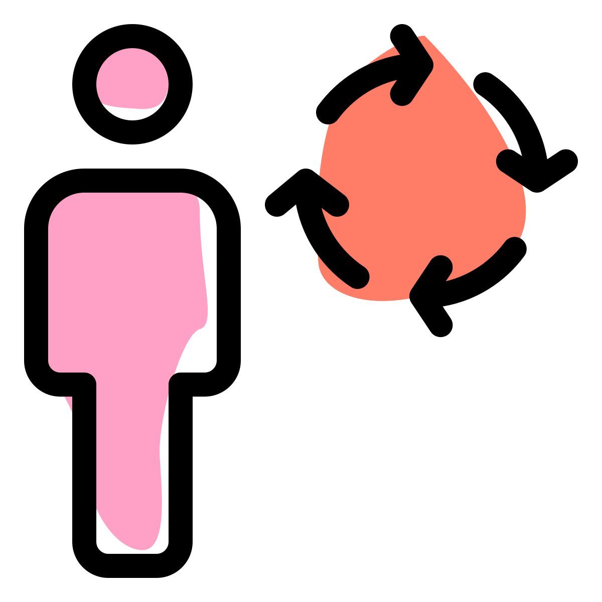 routine shift for the work process with loop arrows icon