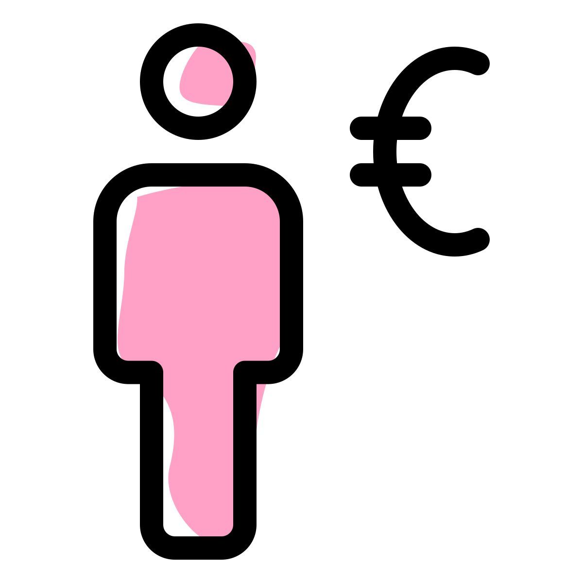 salary transferred in euro money tender layout icon