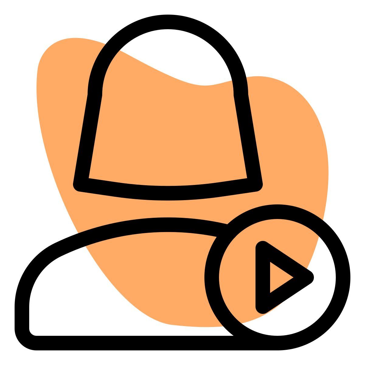 single female user sharing the multimedia on a web messenger icon