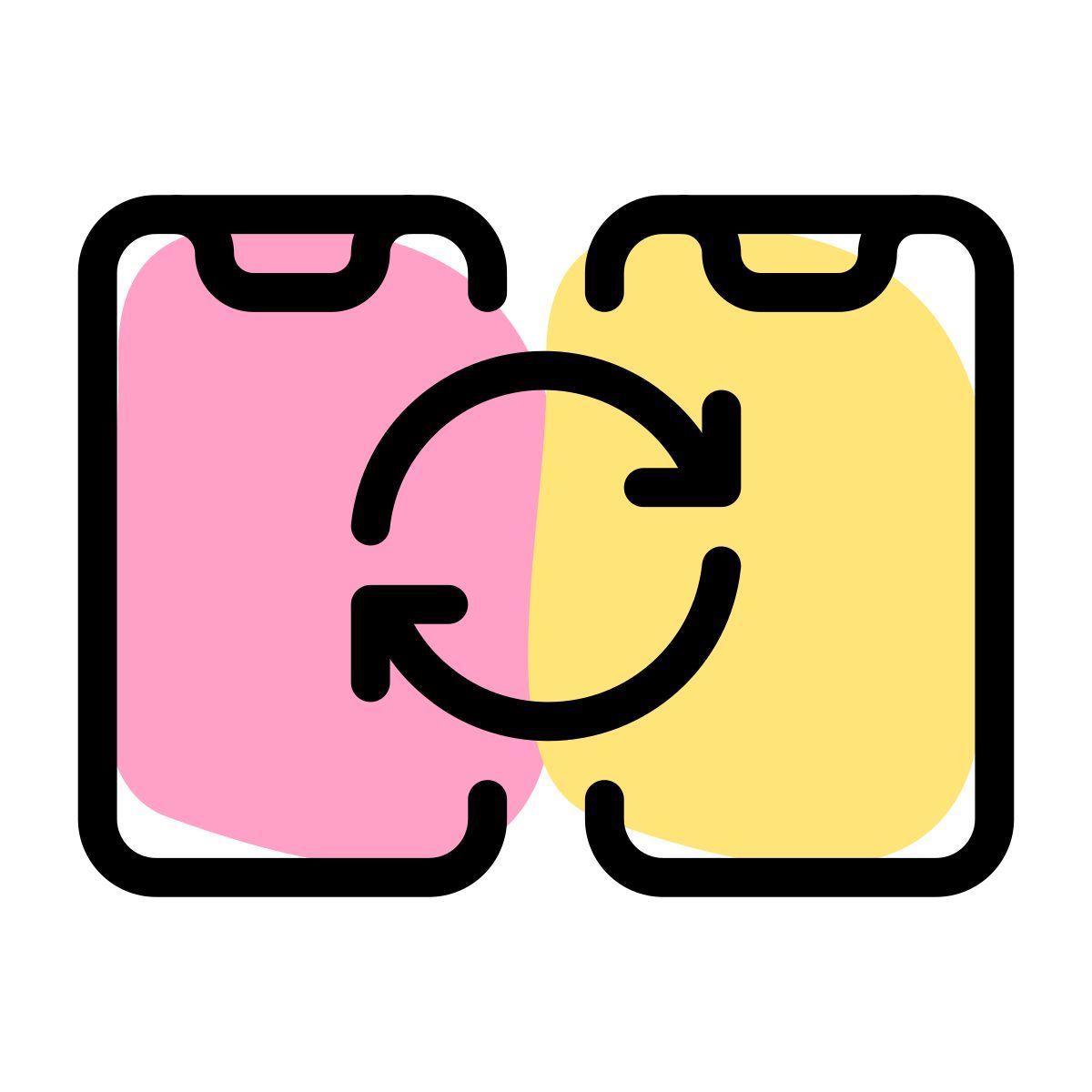 노치와 루프 동기화 레이아웃을 갖춘 스마트폰 icon