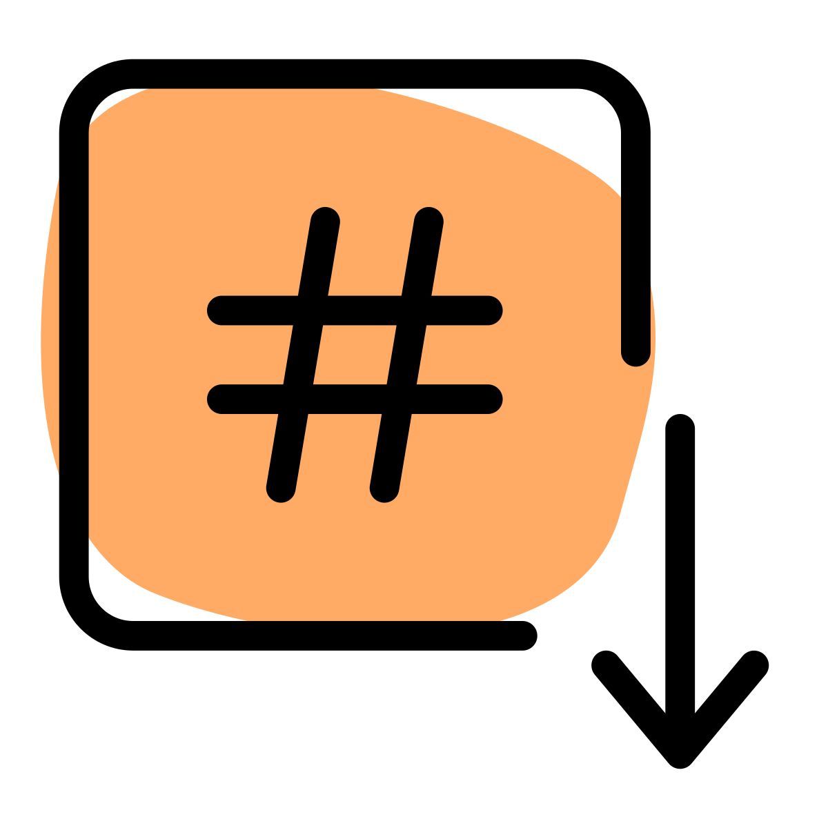 hashtag drop icon