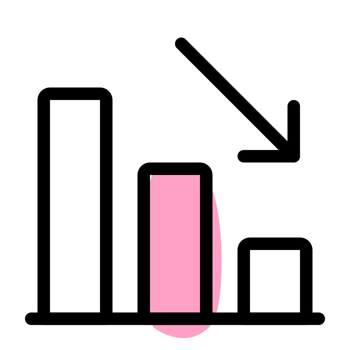 abnehmendes balkendiagramm icon