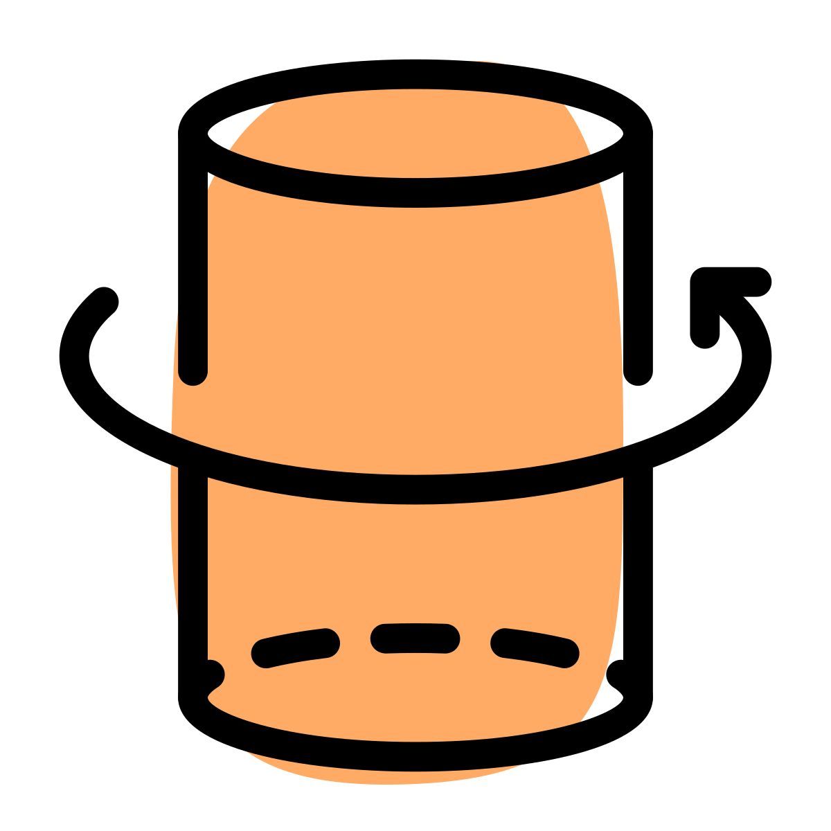 Rotación de cilindro 3D icon