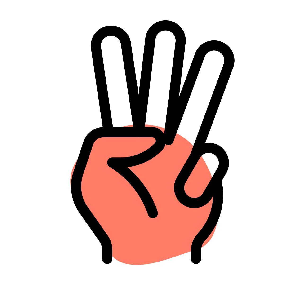 mano de tres dedos icon