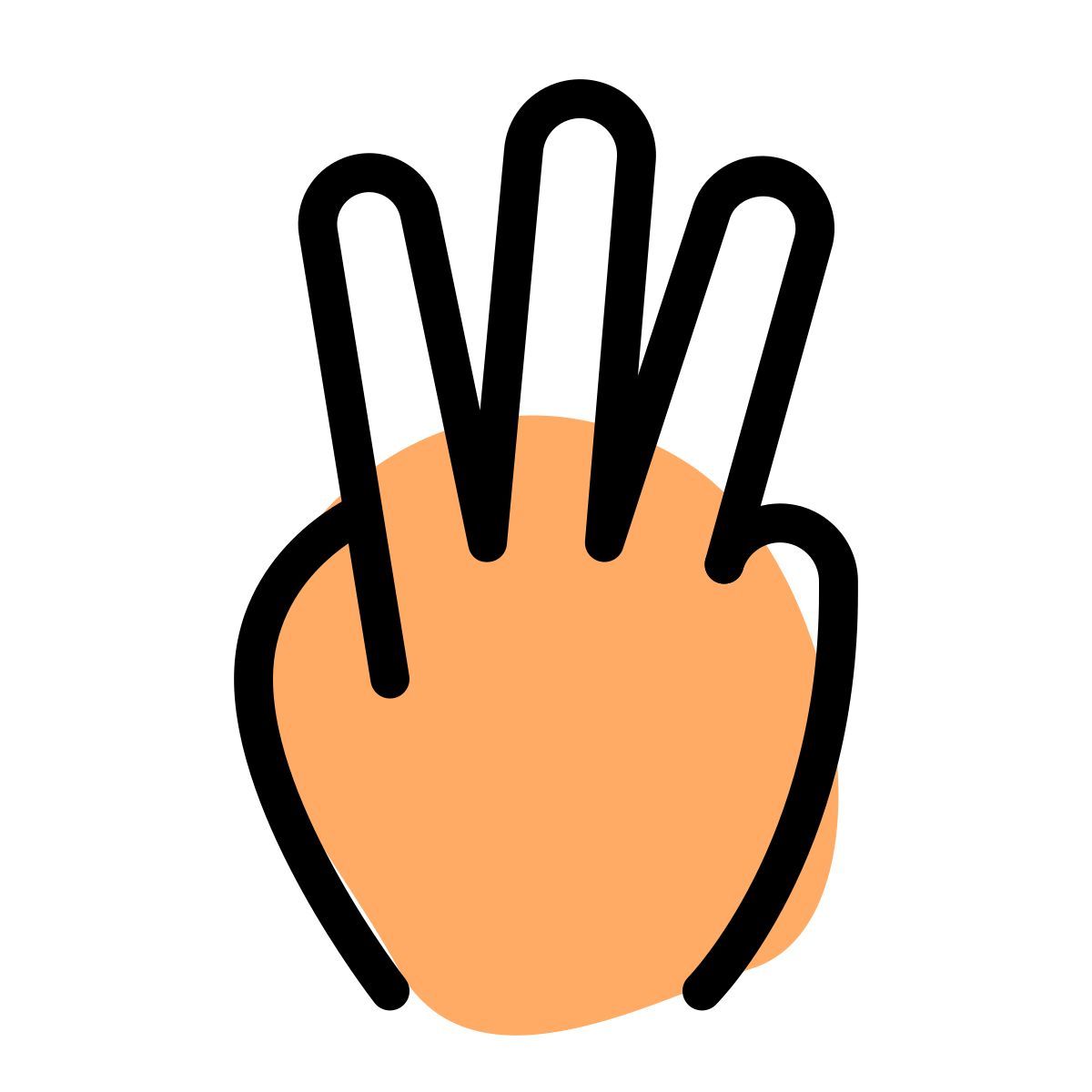three fingers hand icon