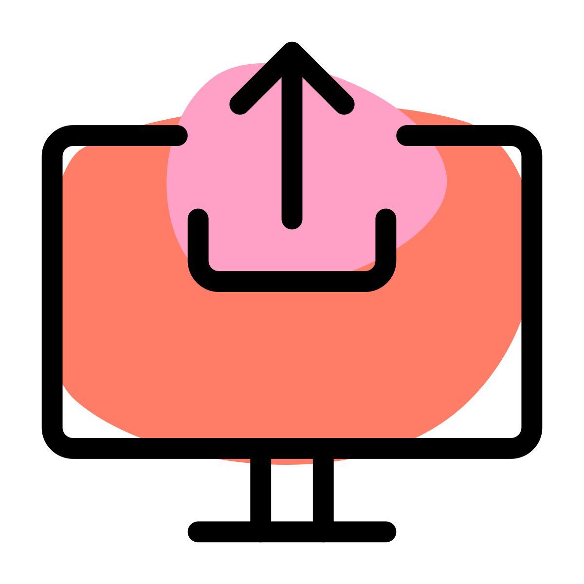 upload content online from personal computer layout icon