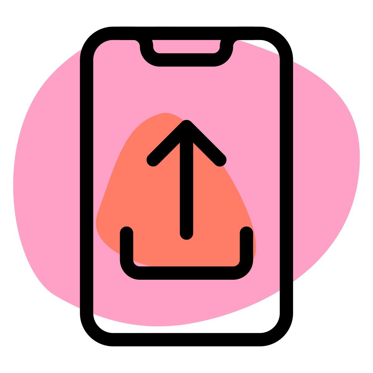 smartphone upload icon