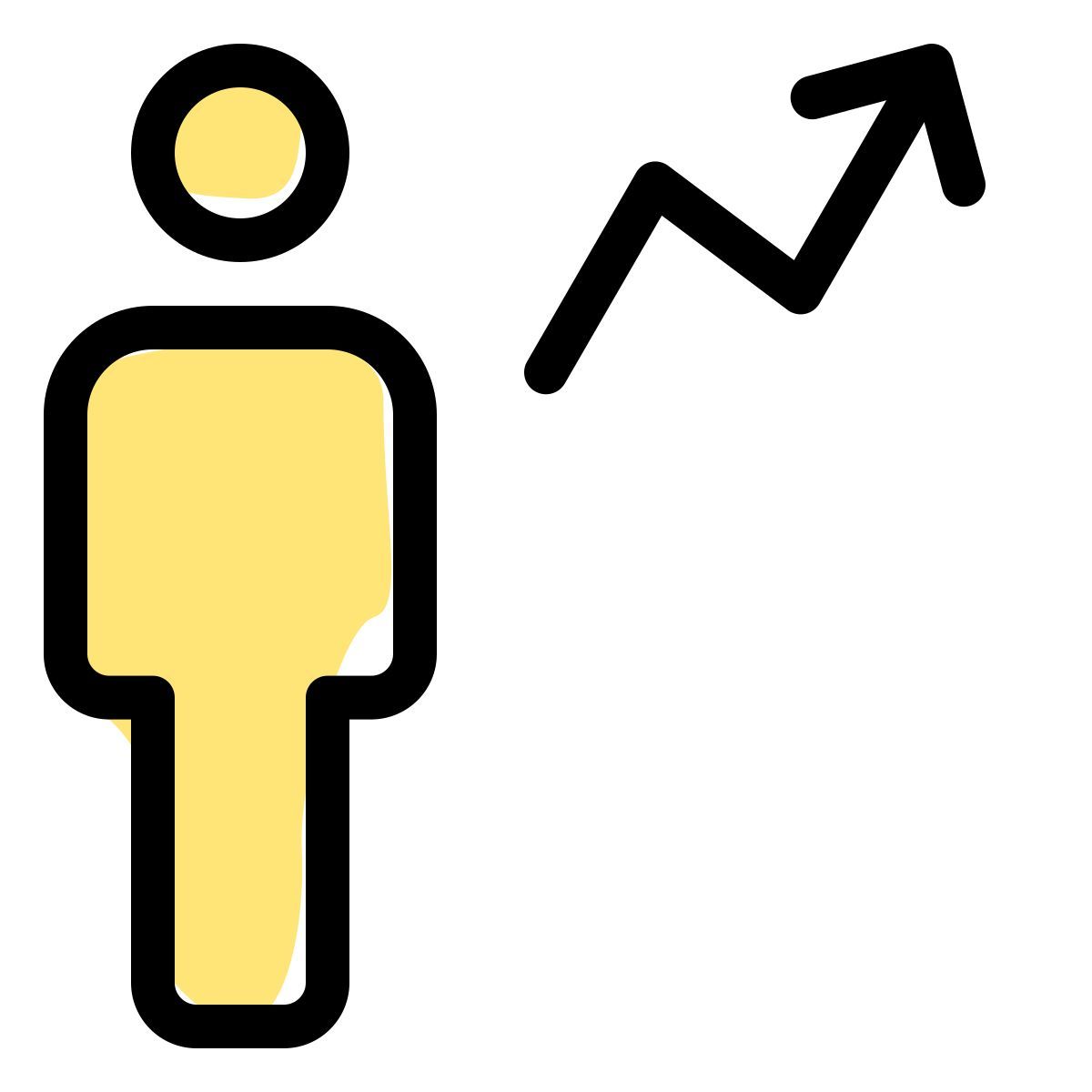 uptread for the employee sales with up arrow icon
