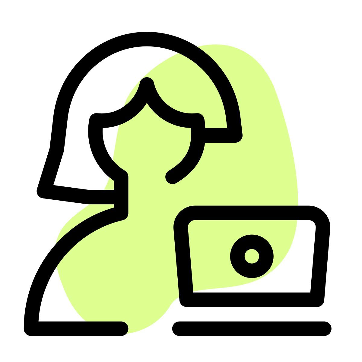 User or a programmer using a laptop for working online icon